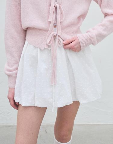 PUMPKIN COTTON MINI SKIRT_WHITE