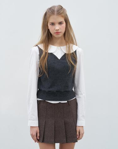 HEART NECK VEST_CHARCOAL