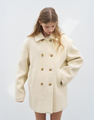 WOOL BLENDED DOUBLE BUTTON HALF COAT_CREAM