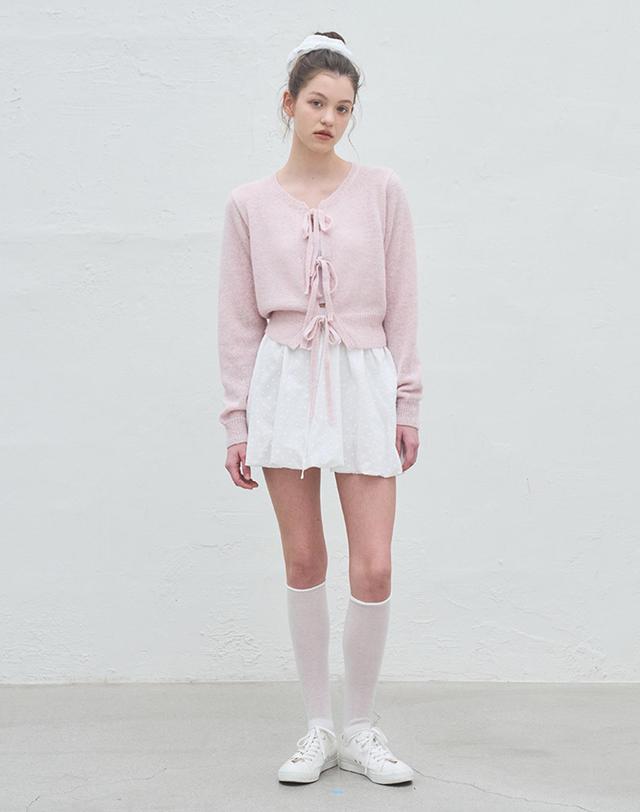 벰버 PUMPKIN COTTON MINI SKIRT_WHITE 화이트 착용컷