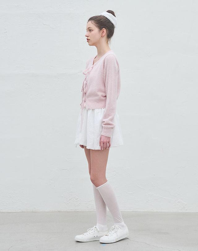 벰버 PUMPKIN COTTON MINI SKIRT_WHITE 화이트 착용컷