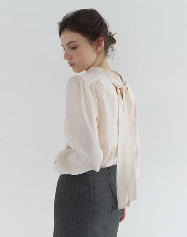 TWO-WAY LONG SLEEVE TIE BLOUSE_CREAM