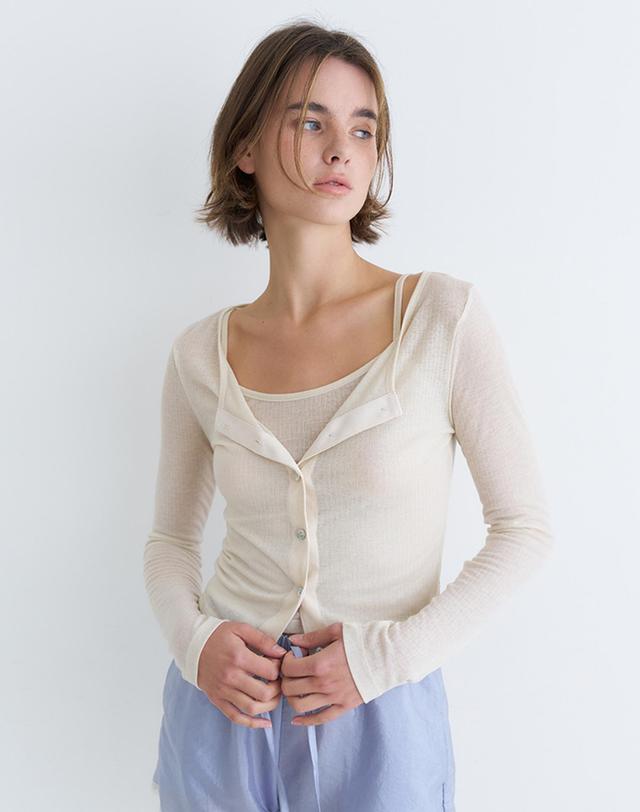 벰버 BASIC TENCEL CARDIGAN SET-UP_3COLOR 착용컷