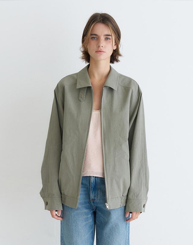 벰버 COTTON BLOUSON_KHAKI 카키 착용컷