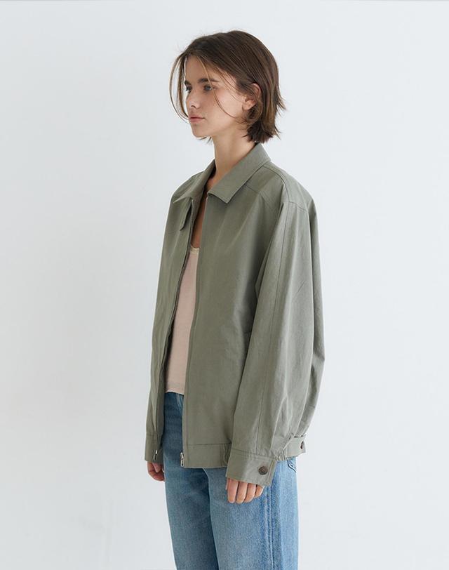벰버 COTTON BLOUSON_KHAKI 카키 착용컷