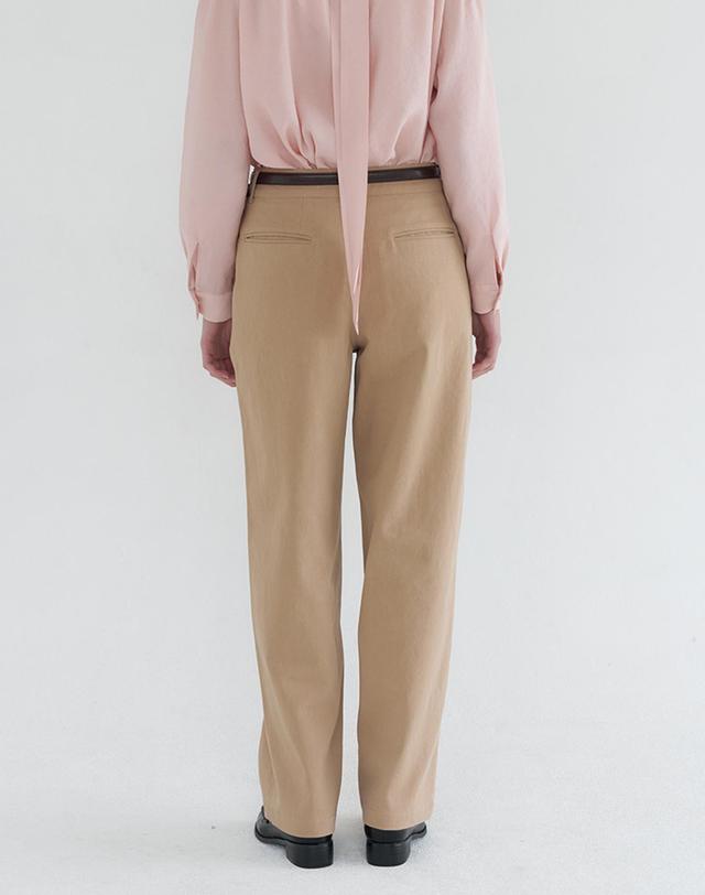 벰버 TUCK DETAIL WIDE COTTON PANTS_BEIGE 베이지 착용컷