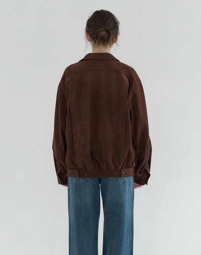 벰버 FAUX SUEDE BLOUSON_BROWN 브라운 착용컷