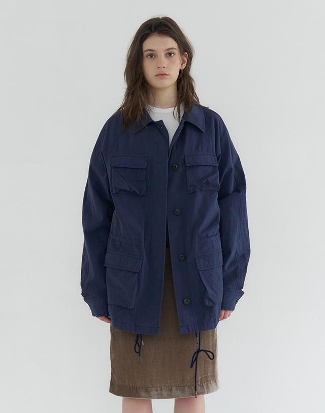 벰버 OVERFIT COTTON FIELD JACKET_NAVY 네이비 착용컷