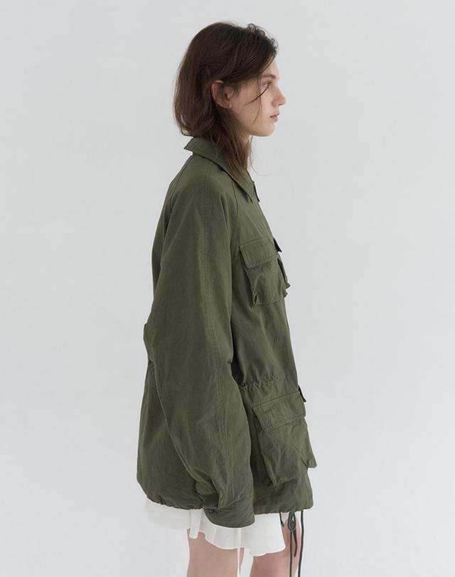 벰버 OVERFIT COTTON FIELD JACKET_KHAKI 카키 착용컷