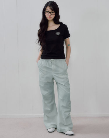 코지 와이드 투웨이 우븐 팬츠 민트