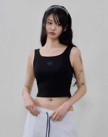 소프트 립 스퀘어 탱크탑 블랙