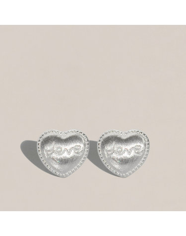 925실버 무광 미니 하트귀걸이 쵸피/ Chopi