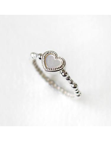 925 Silver MOP Heart Ring