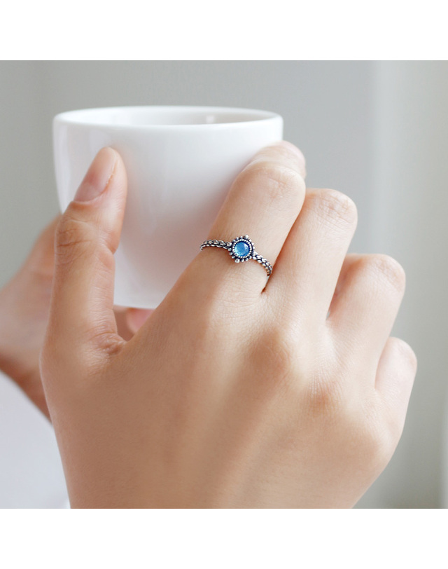 47베이지 925 Silver Ariel Gemstone Ring/ 에리얼 착용컷