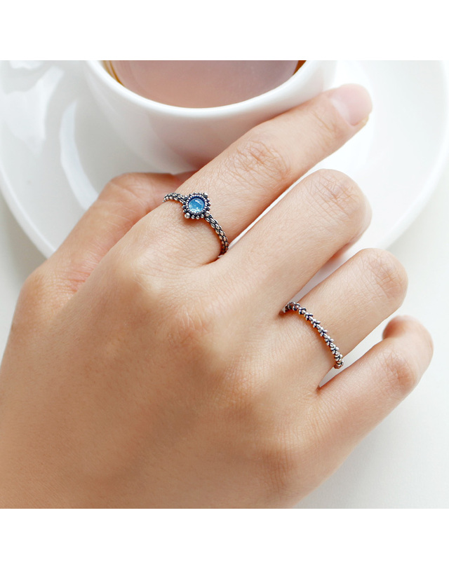 47베이지 925 Silver Ariel Gemstone Ring/ 에리얼 착용컷