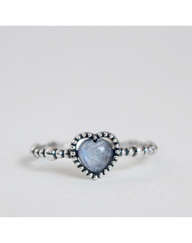 47베이지 925 Silver Cuore Gemstone Ring 착용컷