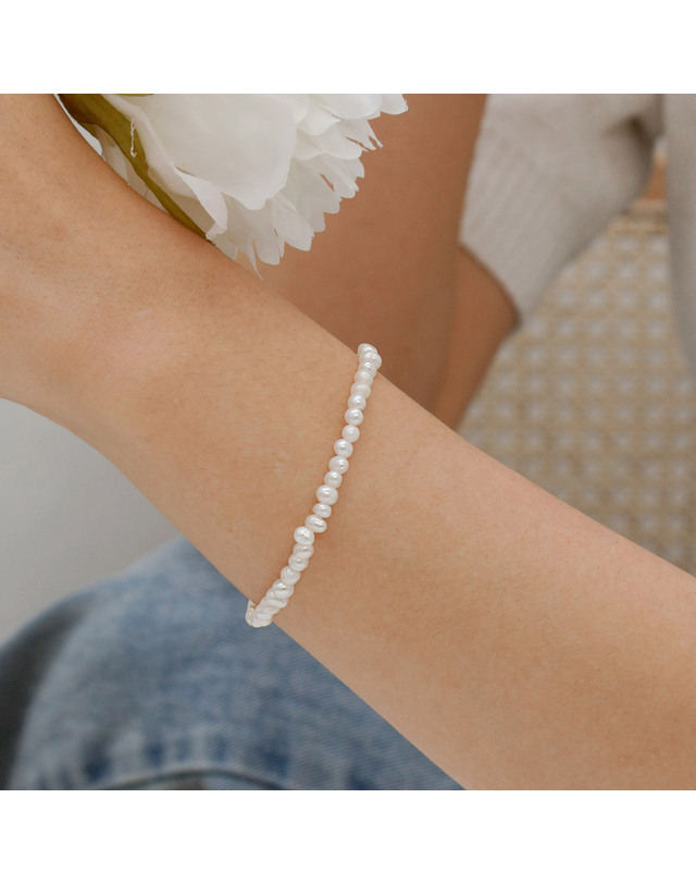 47베이지 925 Silver Botti Freshwater Pearl Bracelet / 보띠 착용컷