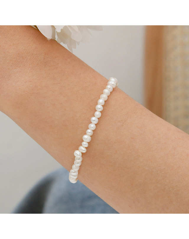47베이지 925 Silver Botti Freshwater Pearl Bracelet / 보띠 착용컷