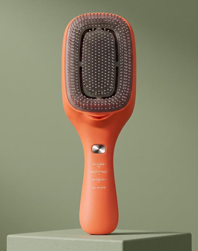 펄케어 펄케어 터치뷰티 두피 마사지기 모발 케어 관리기 오렌지 착용컷
