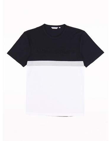IKALOOK 프리미엄 수입 배색 라운드 반팔티 STEE133A