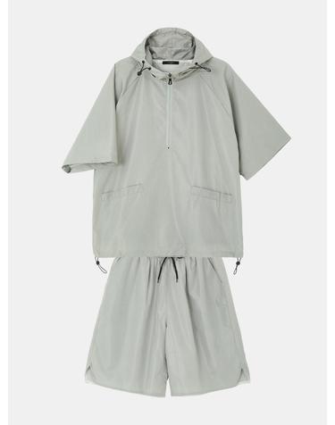 IKALOOK 스포츠 펀칭 아노락 후드 점퍼 셋업 DJP139S