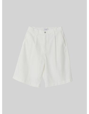 IKALOOK 핀턱 뒷밴딩 화이트 반바지 DD1MMSP145