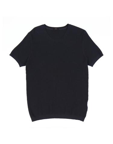 와이드넥 루즈핏 니트 반팔 티셔츠 STEE108A