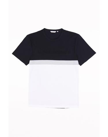 IKALOOK 프리미엄 수입 배색 라운드 반팔티 STEE133A