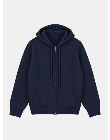 IKALOOK 베이직 코지 니트 후드집업 DD1FMKA132