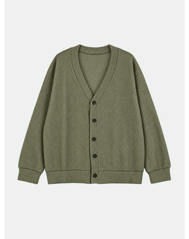IKALOOK 데일리 소프트 골지 브이넥 가디건 DD1FMKA137