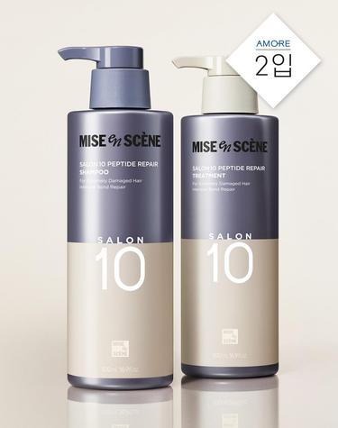 미쟝센 살롱10 펩타이드 리페어 샴푸/트리트먼트 500ml 2입 (옵션)