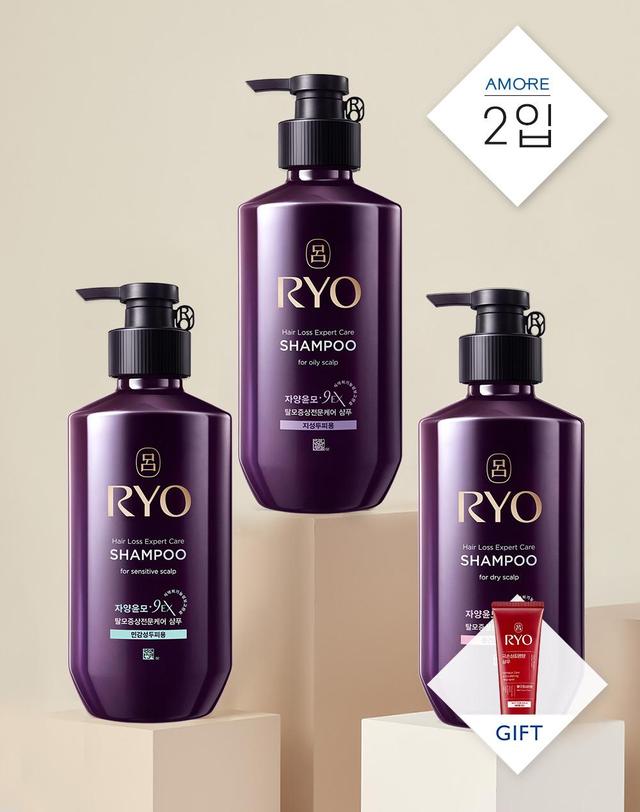 려 [탈모증상케어] 자양윤모 9EX 샴푸 400ml (옵션) 2입 착용컷