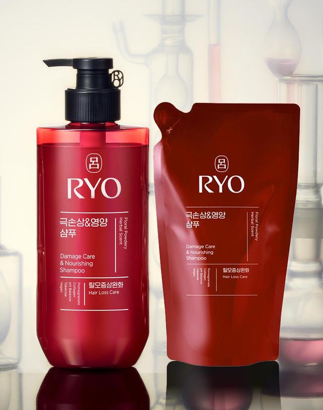 려 함빛/흑운 샴푸 480ml + 리필 400ml 착용컷