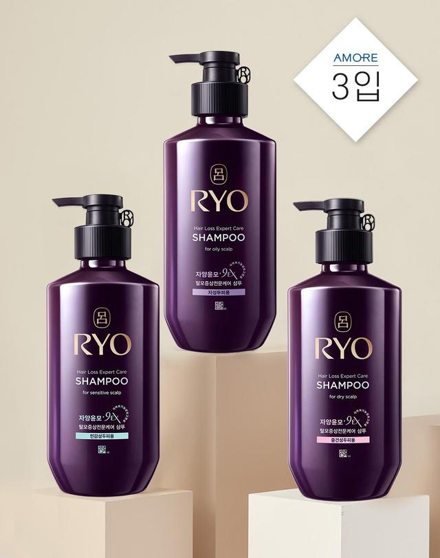 려 [탈모증상전문케어] 자양윤모 샴푸 400ML 3개 착용컷