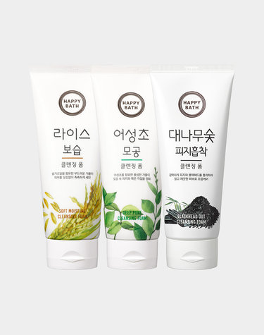 해피바스 클렌징폼 200g 5입 (라이스/어성초/대나무숯)