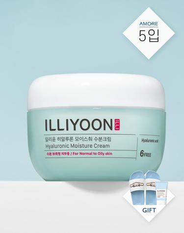 [VIP전용][시나모롤 슬리퍼 선착순증정] 히알루론 모이스춰 수분크림 총 500ML 대용량 구성 (100MLx5) + 수딩젤 30ML