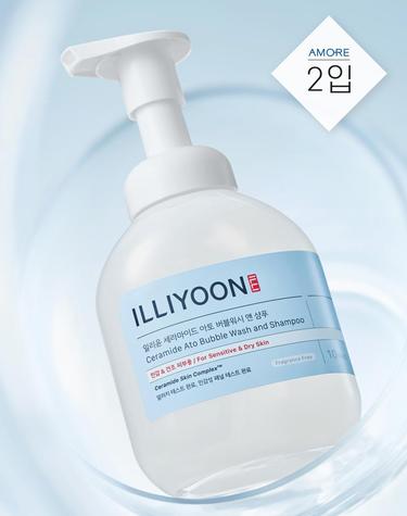 일리윤 세라마이드 아토 버블워시 앤 샴푸 400ml 2입