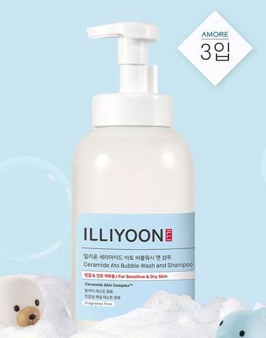 일리윤 세라마이드 아토 버블워시 앤 샴푸 900ml 3입