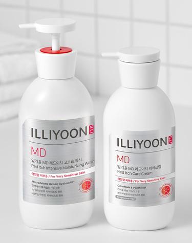 [가려움 완화/고보습] MD 레드이치 케어크림 330ml + 고보습 워시 470g