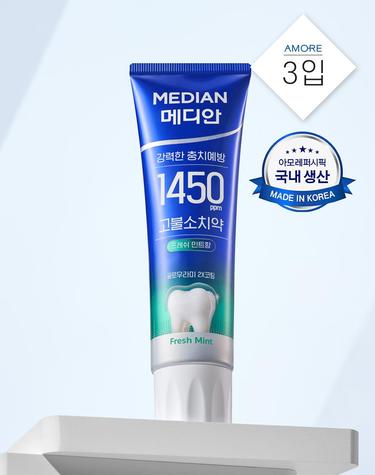 메디안 1450 고불소치약 프레쉬민트 100g 3입
