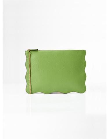 RUFFLE CLUTCH (러플 클러치) Olive Green