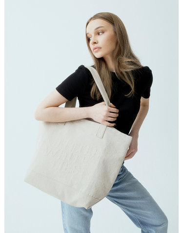 엘더블유엘 CANDY CRUSH DENIM TOTE h BEIGE (캔디크러시 데님 토트 h 베이지)