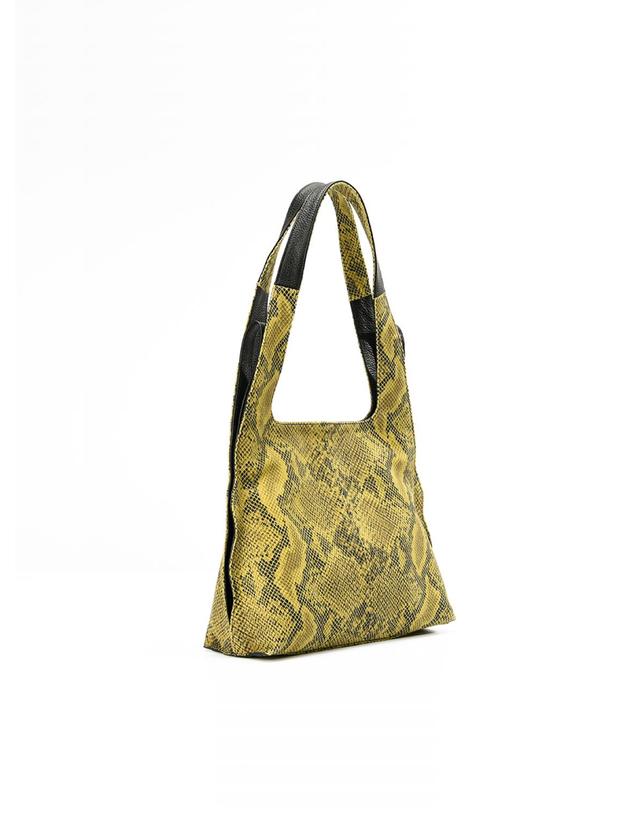 엘더블유엘 RUFFLE TOTE (러플 토트) Mustard 착용컷