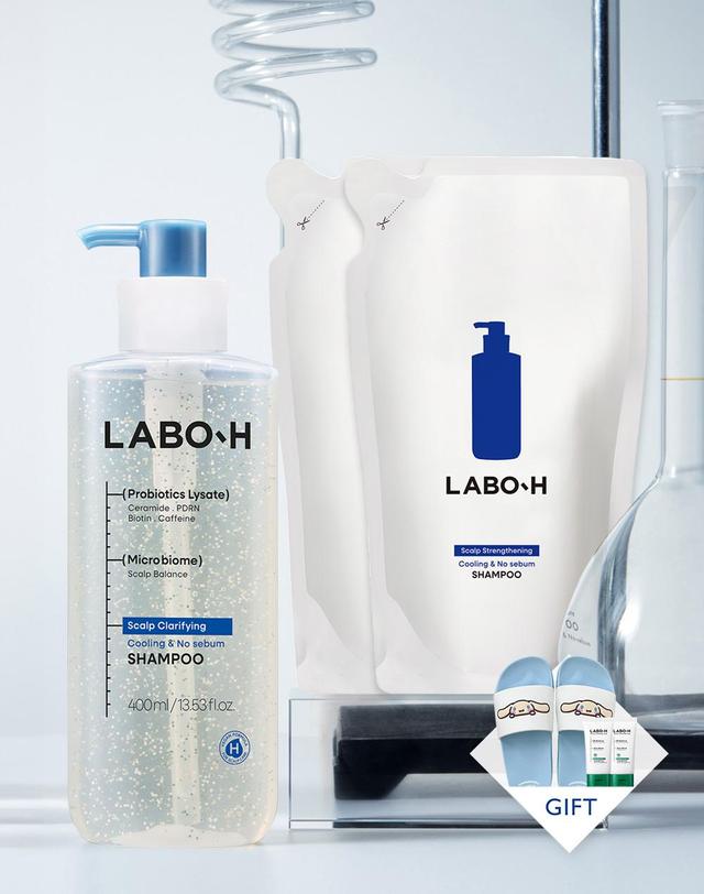 라보에이치 [VIP전용] 두피강화 샴푸 400ml + 리필 400ml 2입 + 50ml 증정 2개 착용컷