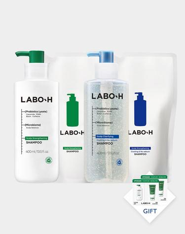 [탈모증상완화] 두피강화 샴푸 400ml + 리필 400ml + 증정