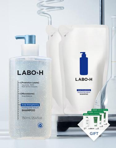 두피강화클리닉 쿨링&노세범 샴푸 750ml + 400ml 리필 2개 기획 + 증정