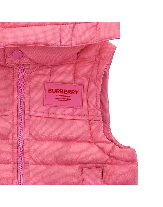 버버리 키즈 [버버리 키즈] 여아 호스페리 아플리케 나일론 후드 8053912 C IG6 MN CAREY GILET A8407 (12-24M) 착용컷