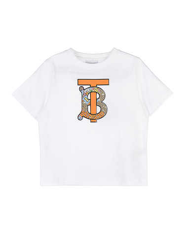 [버버리 키즈] 여아 모노그램 모티프 코튼 티셔츠 8061416 C KG5 DEVAN LOGO TEE A1464 (6-10)