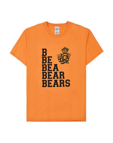 [입점사] [와일드 동키] 베어스 프린팅 코튼 티셔츠 T BEARS STRONG WASHED ORANGE