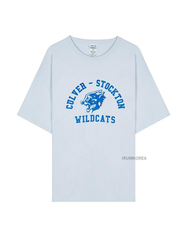 와일드 동키 [와일드 동키] 공용 와일드캣 반팔 티셔츠 T WILDCATS DYED LIGHT ICE 착용컷
